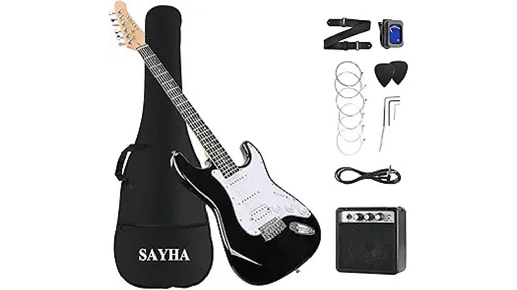 39 inch black electric guitar