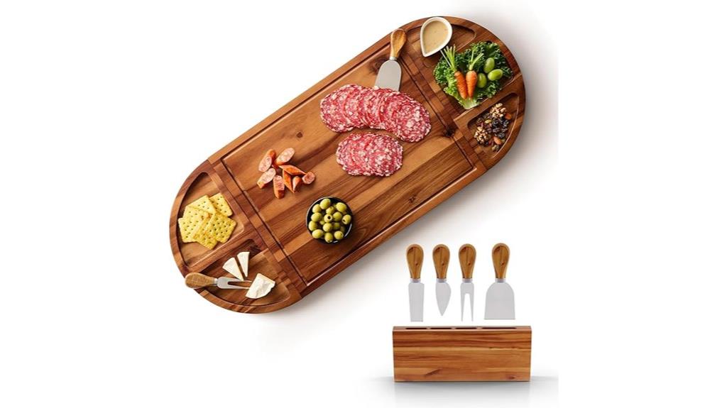 acacia wood serving set