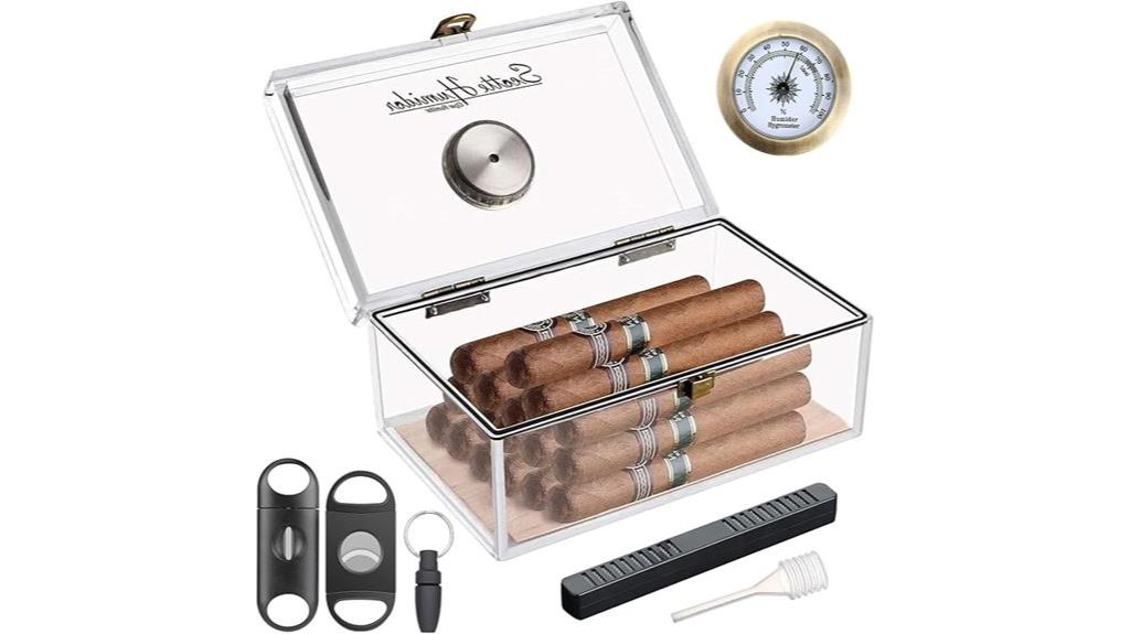 acrylic cigar jar with humidifier