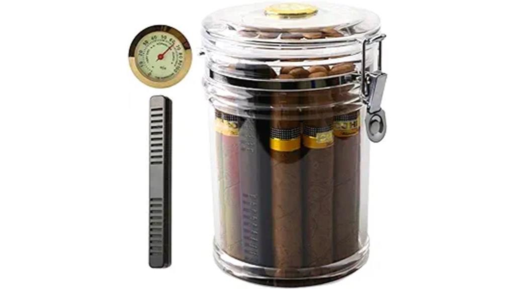 acrylic humidor jar with humidifier