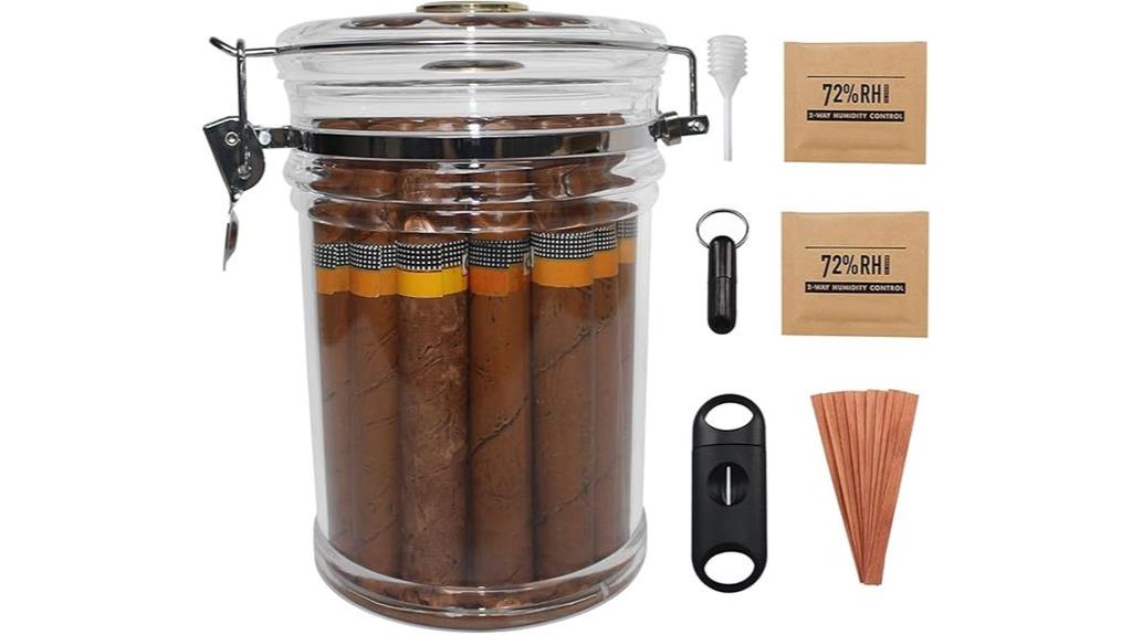 acrylic humidor with hygrometer