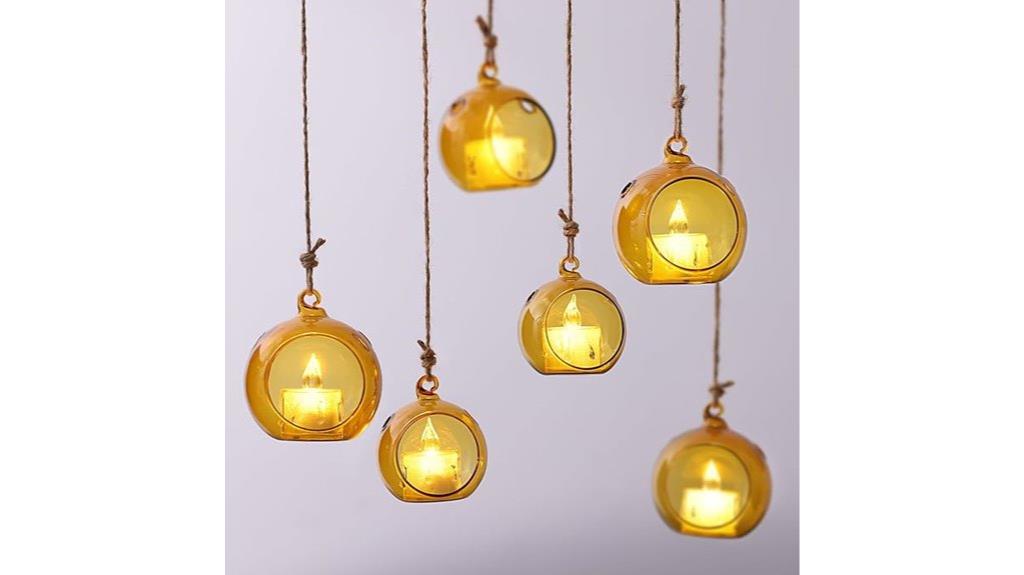 assorted amber glass spheres