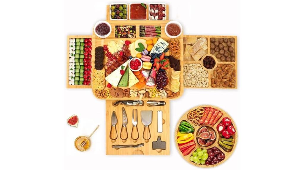bamboo cheese board set
