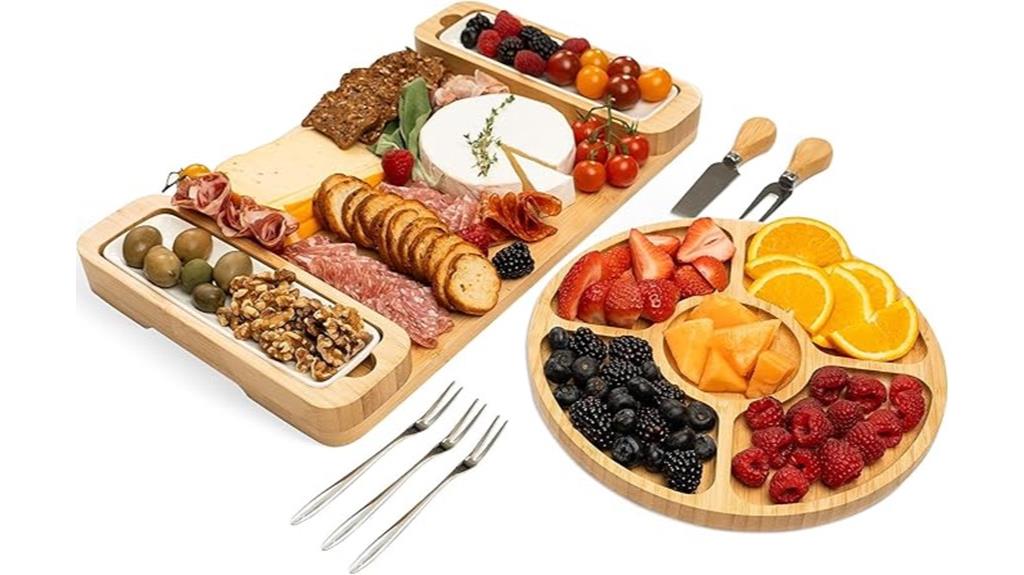 bamboo cheese serving set