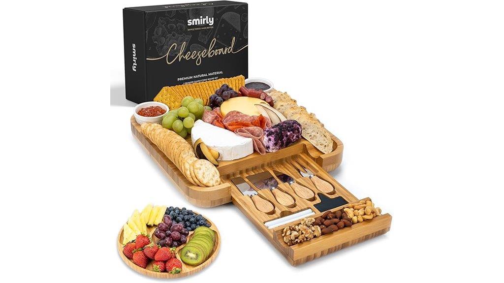 bamboo serving board set