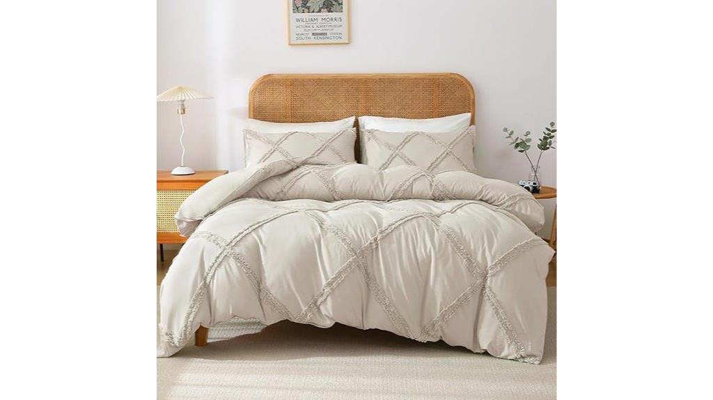 beige boho queen set