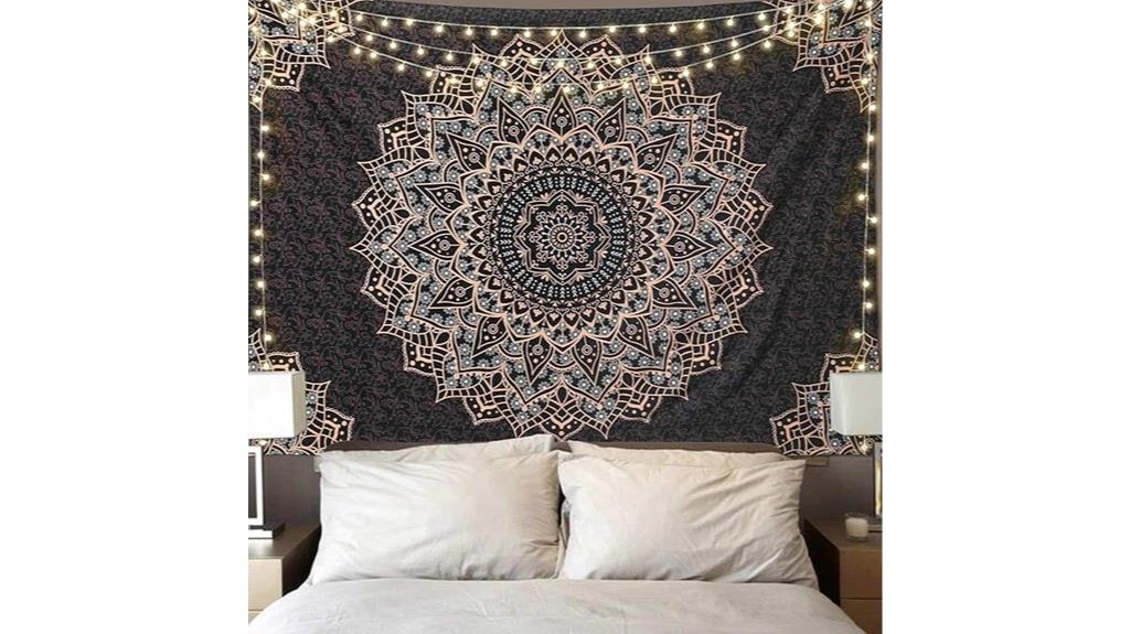 black mandala tapestry decor