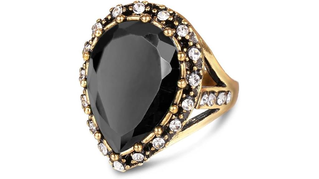 black obsidian women s ring