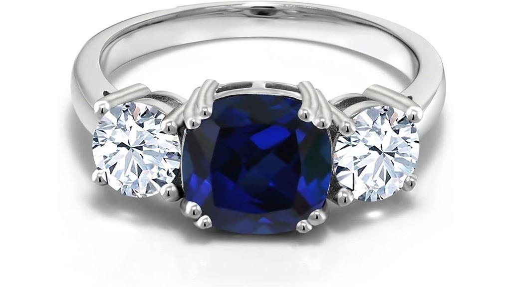 blue sapphire sterling silver
