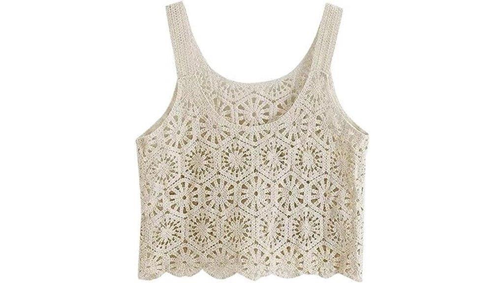 boho apricot cropped tank