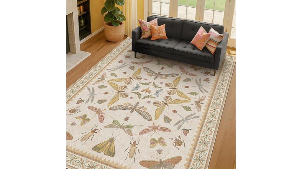 boho beige yellow rug