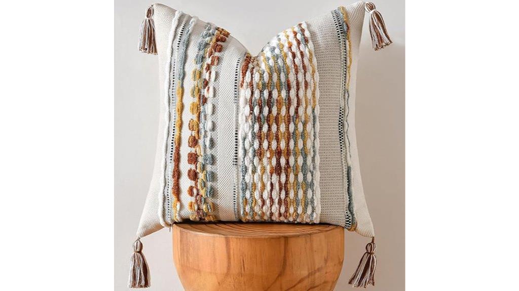 boho brown striped pillow