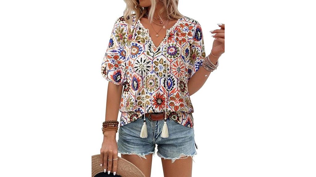 boho floral summer tops
