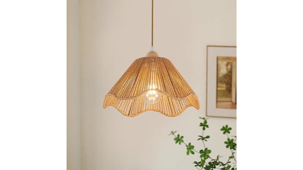 boho rattan pendant light