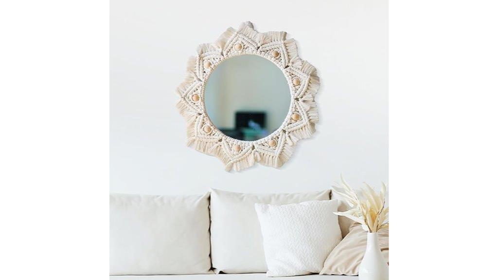 boho round macrame mirror