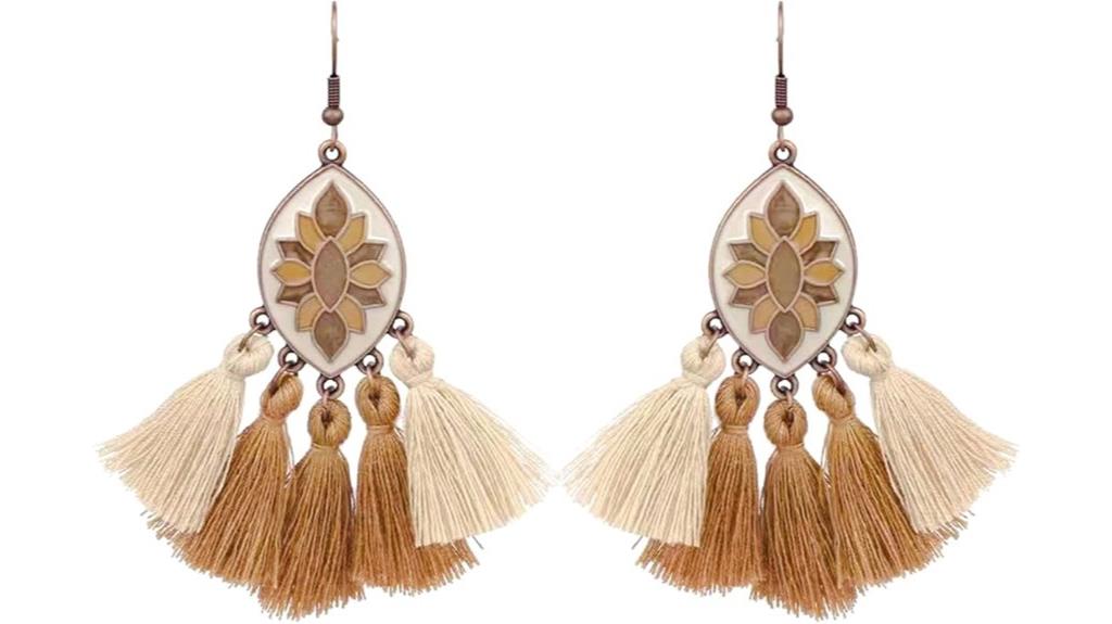 boho silver gold earrings