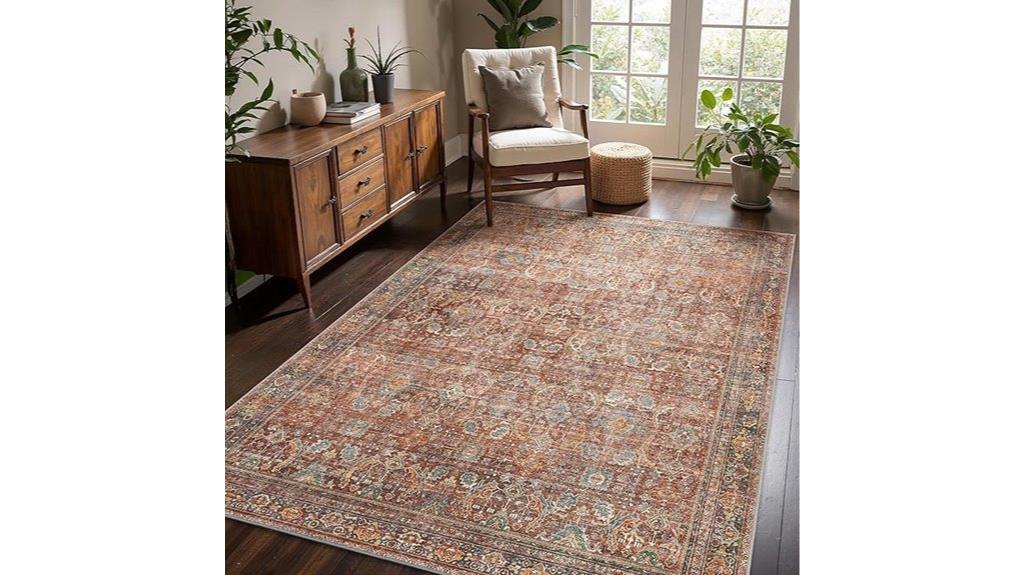 boho washable living rug