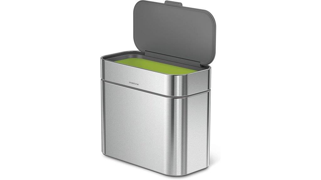 brushed stainless steel compost bin