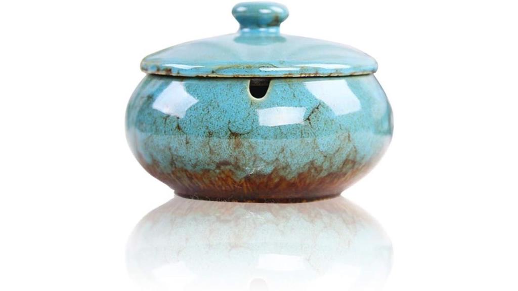 ceramic ashtray with lids
