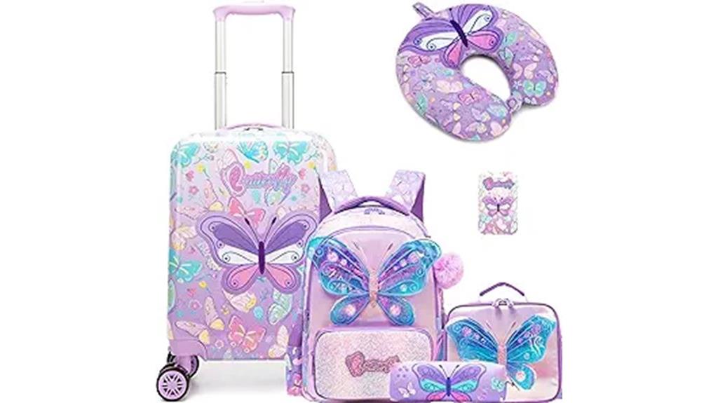 child s five piece luggage set