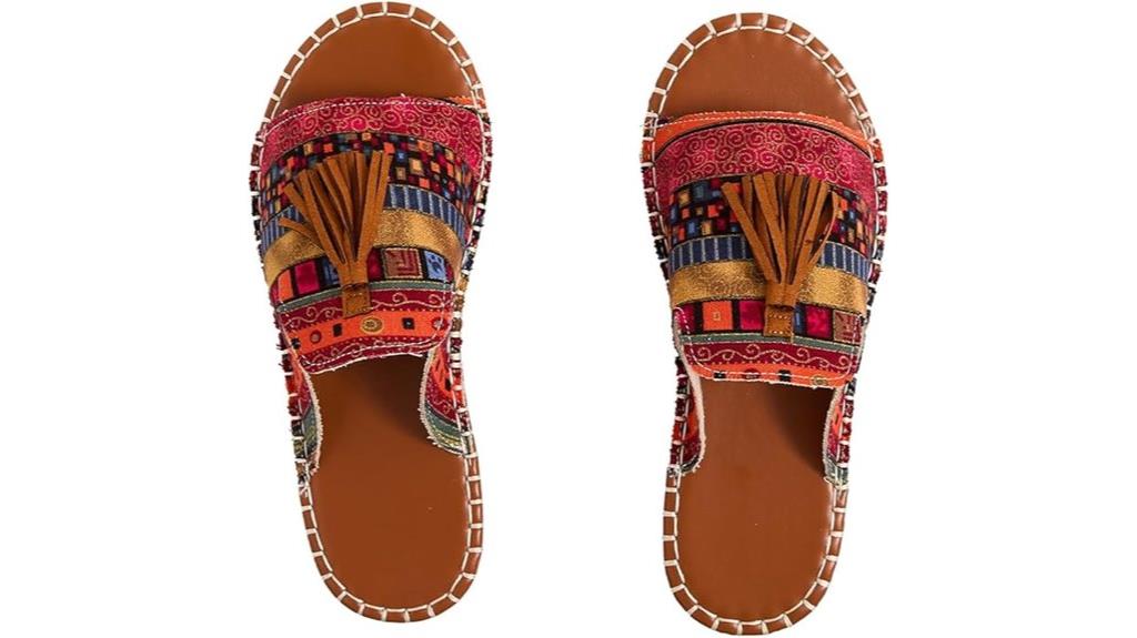colorful rainbow flat sandals