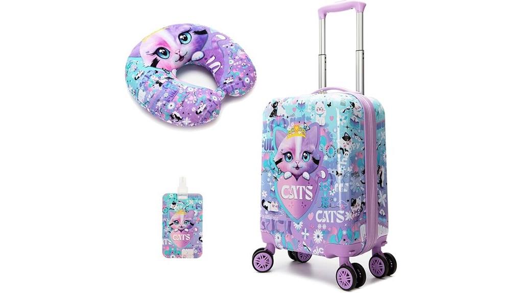 cute cat luggage set