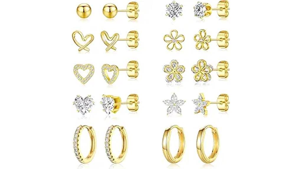 delicate gold ear studs