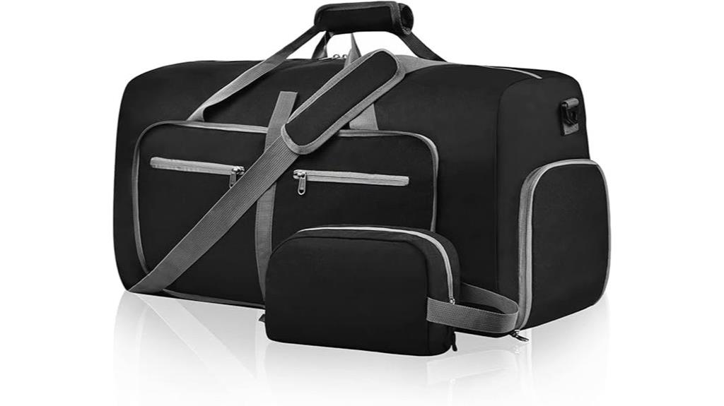 duffle bag with shoes