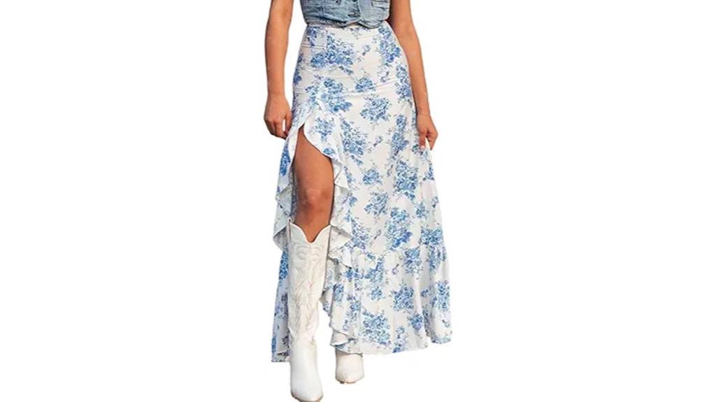 elegant floral maxi skirt