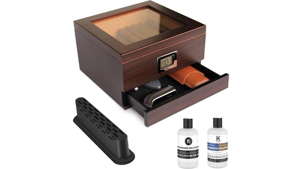 elegant glass top humidor