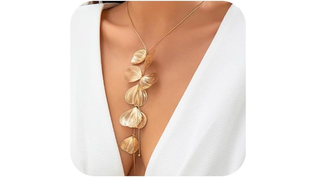 elegant gold leaf choker
