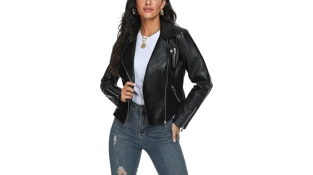 faux leather women s jacket