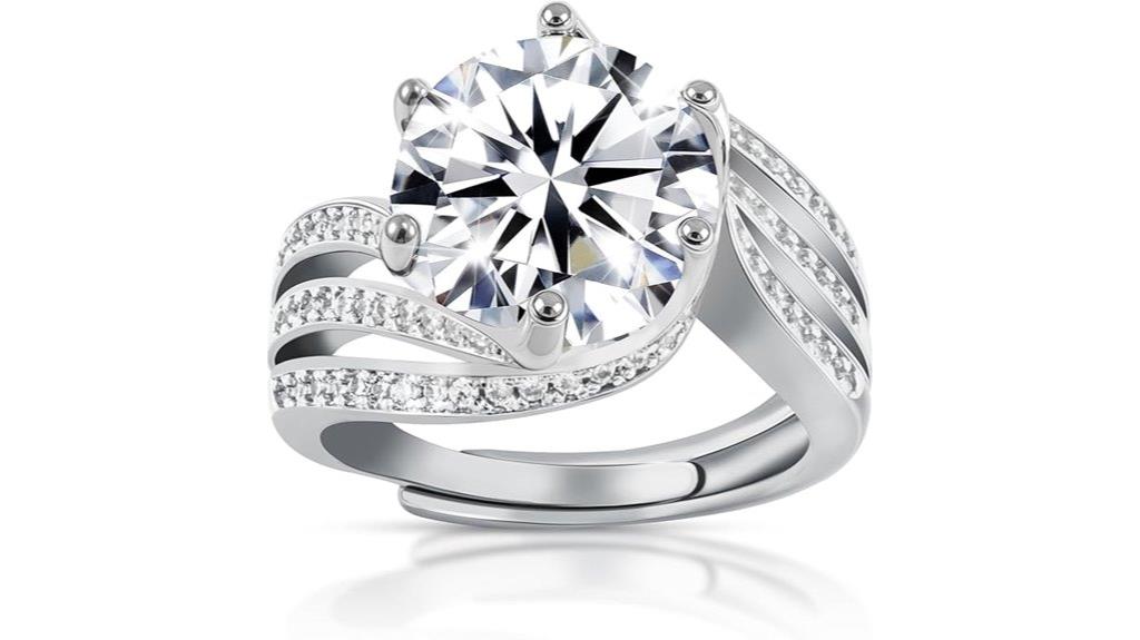five carat moissanite rings