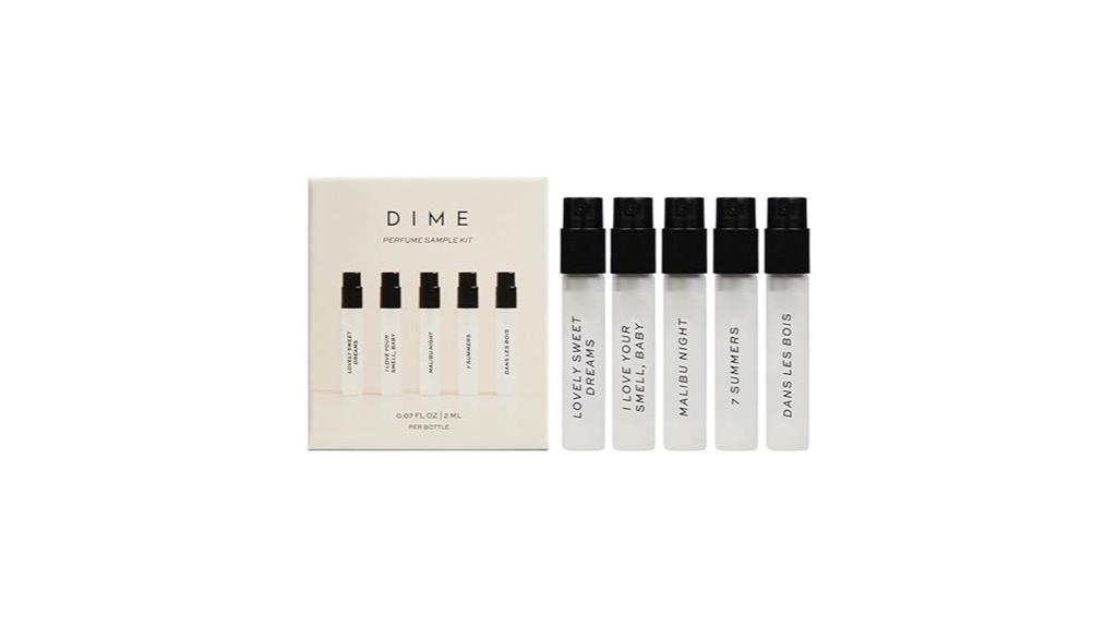 five piece perfume sampler