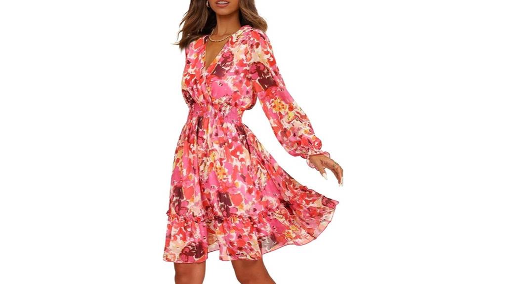 floral chiffon mini dress