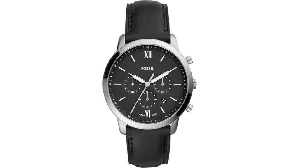 fossil neutra leather chronograph