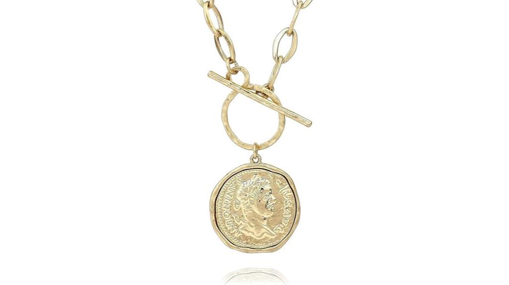 gold coin pearl necklace