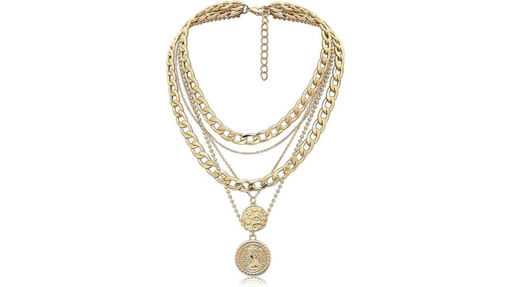gold layered coin necklace