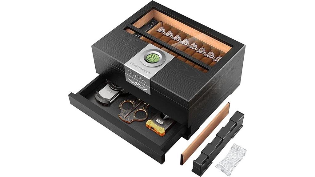 humidor with hygrometer drawer