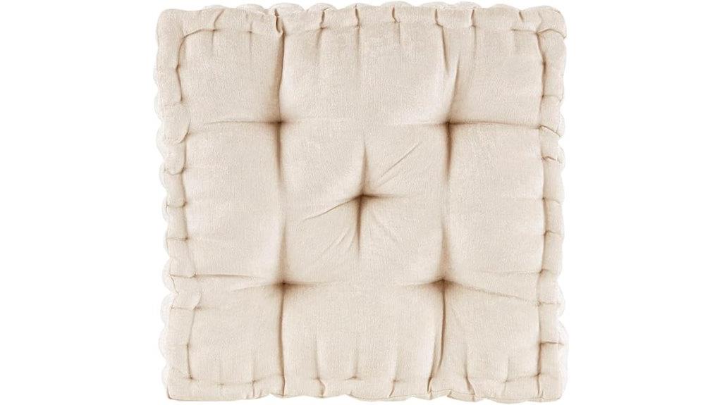 ivory 20x20x5 floor pillow