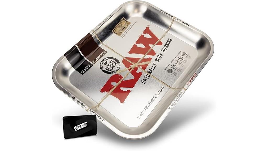 large chrome metal tray