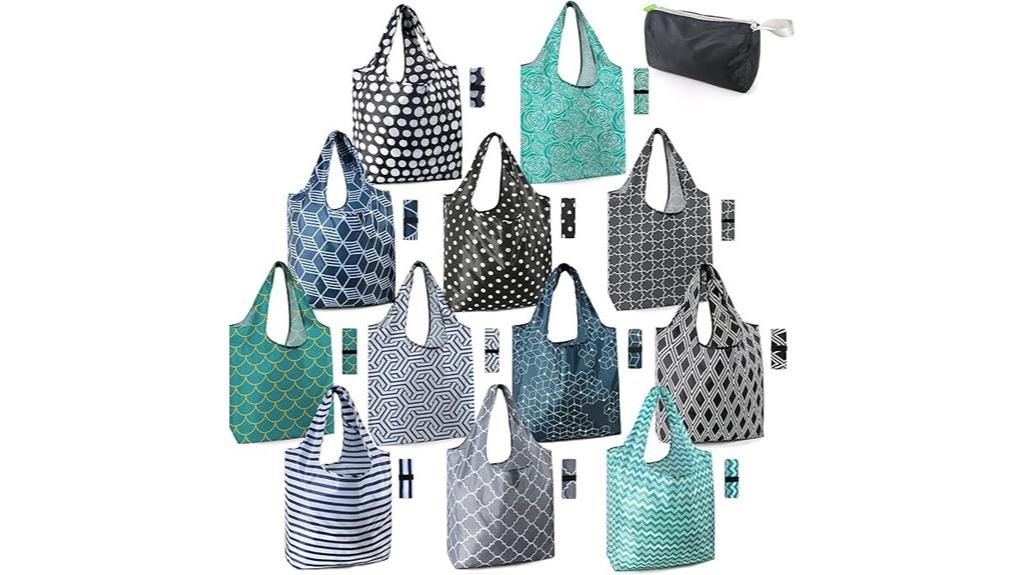large geometric reusable bags