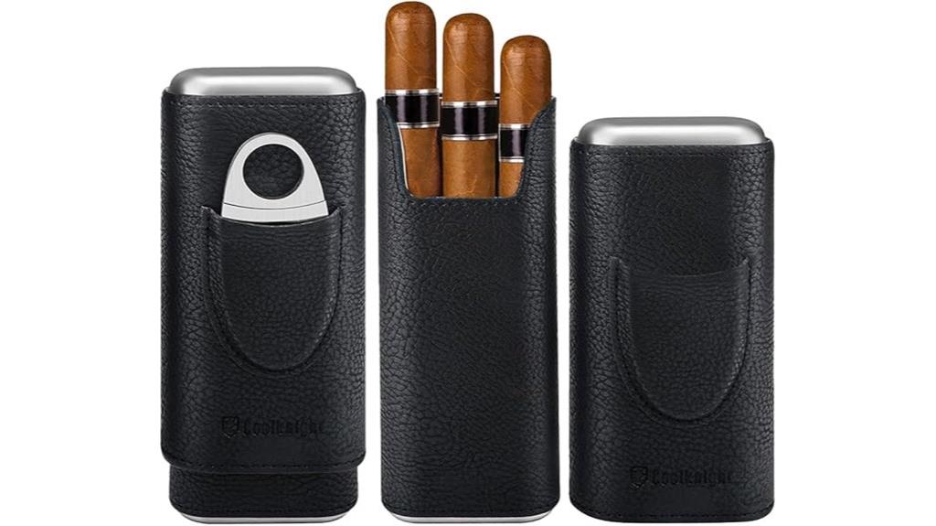leather cigar case with cedar