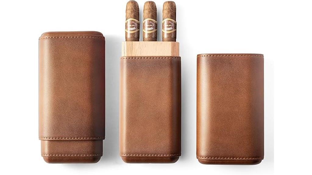 leather cigar case with cedar lining