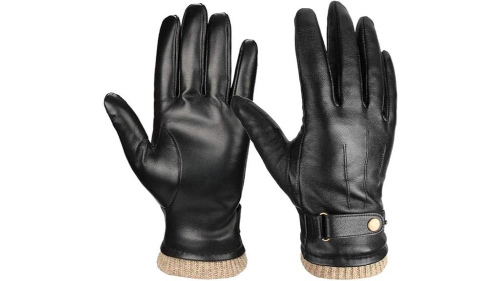 leather warm touchscreen gloves