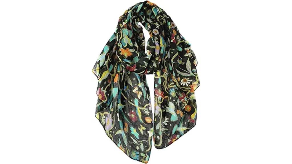 lightweight floral cotton scarf