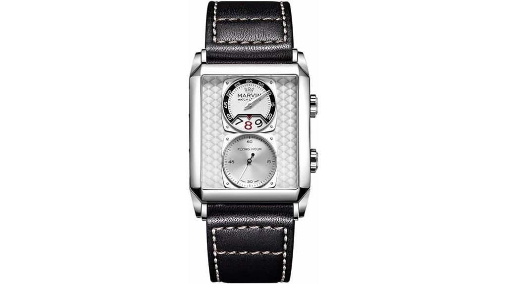 marvin leather sapphire watch