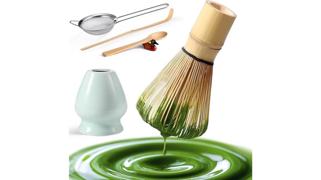 matcha whisk set with holder