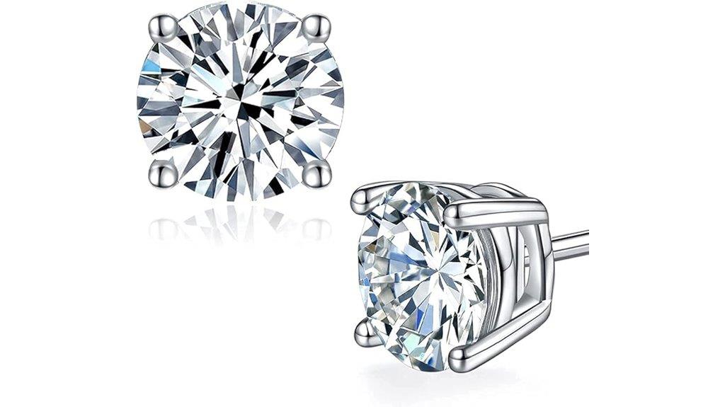 moissanite silver unisex earrings