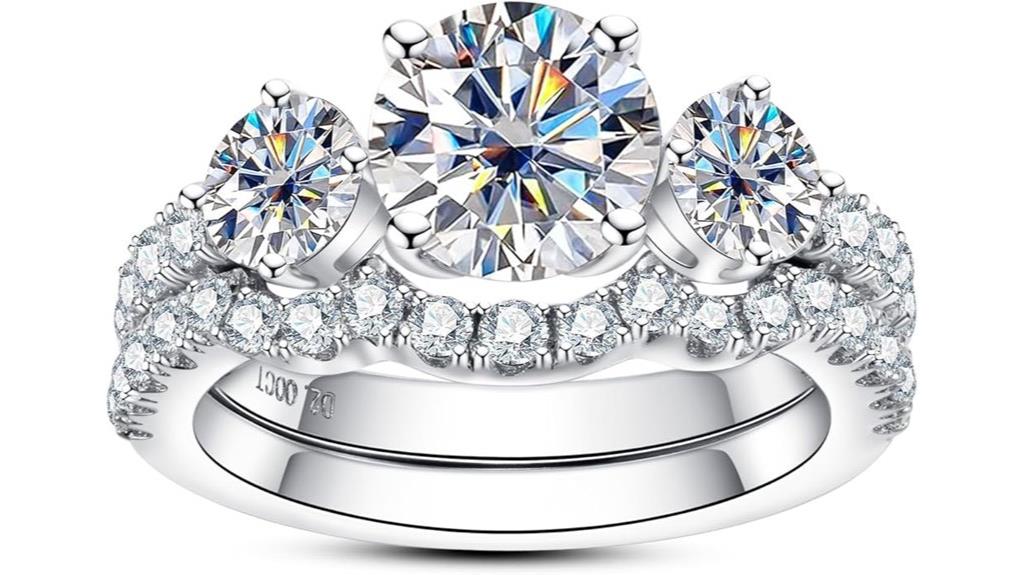 moissanite sterling silver bridal